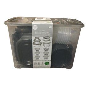 Core Multi-Used Food Storage Containers Variety Pack Gray Clear NEW 100 Pcs